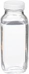 Wheaton W216876 French Square Bottle, Clear Glass, Capacity 16oz With 48-400 White Polypropylene Poly-Vinyl Lined Screw Cap, Diameter 68mm x 167mm (Case Of 24)