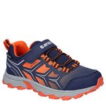 Hi-Tec Scooby Low WP JR Hiking Shoe, Naval Academy/RED Orange/Sleet, 1 UK