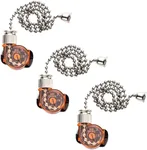 3 Packs Switches E87438 Ceiling Fan Switch with 11" Beaded Chain, 6A 125VAC ON/Off Control