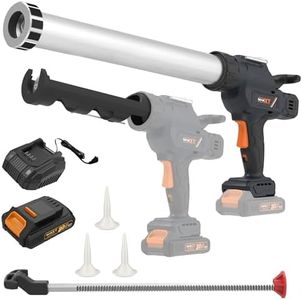 MAXXT 2-in-1 Cordless Caulking Gun - 2.0AH Battery Powered, Fits 10oz-20oz/300-600ml Cartridges & Sausage Packs, Anti-Drip Auto Retract, 6 Adjustable Speeds for Filling Sealing Repair