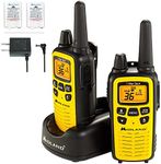 Midland - LXT600VP3 Long Range Walkie Talkie - FRS Two-Way Small Business Radio Rechargeable Portable- UTV Accessories with NOAA Weather Scan + Alert, and 36 Channels (Yellow/Black, 2 Radios)
