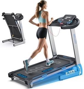 WELLFIT Foldable Treadmill for Home - 400LBS Capacity Folding Treadmills with Handlebar,4.0HP Auto Incline Heavy Duty Treadmill Heart Rate Sensor, LED Display, App Control