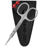 FABINOC® Professional Curved Cuticle Scissors for Dead Skin | German Quality Stainless Steel | Extra Sharp Fine Tip Eyebrow Scissors for Men and Women