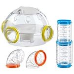 Ferplast Hamster Tube Set, Hamster Cage Accessory, Total 4 pieces, includes Housing Module for Hamsters Home, Transparent Hamster Tunnels Ventilation Holes, Curves and Fittings, KIT LAB Hamster Toys