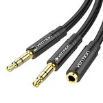 VENTION Headphone Audio Splitter 3.5mm AUX Splitter Headset Jack Splitter Headphone Mic Splitter compatible with OMTP and CTIA Standard for Speaker Mic Earphone to PC(1.5m)