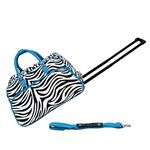 World Traveler 21 Inch Rolling Duffel Bag, Blue Trim Zebra, One Size