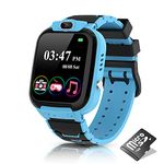 Kesasohe Kids Smart Watch, Smart Watch for Kids with HD Camera 16 Games Video Alarm Music MP3 Hand Touch, Smartwatch Toys for Girls & Boys 4-12Y Childrens Student Birthday Gifts,BLUE