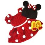 USHA ENTERPRISES Baby Girl's Knee length dress (UE-01 12-18 Month_Red_12-24 Months)