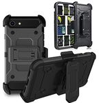 DuraSafe Cases for iPhone 7 iPhone 8 4.7" [ 2016/2017 ] A1660 A1778 A1779 A1863 A1905 A1906 Heavy Duty Military Print Belt Clip Rugged Cover - Dark Gray (with Holster)