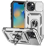 Hitaoyou Compatible with iPhone 15 Plus Case, iPhone 15 Plus Case with Camera Cover & Kickstand Military Grade Shockproof Heavy Duty Protective Magnetic Case for iPhone 15 Plus 6.7''