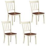 Giantex Solid Wood Whitesburg Dining Chairs, Set of 4, Spindle Back, Wood Seating, Hammis Dining Room Chairs, Suitable for Dining Room, Kitchen, Restaurant, Antique Dining Side Chairs (4, White)