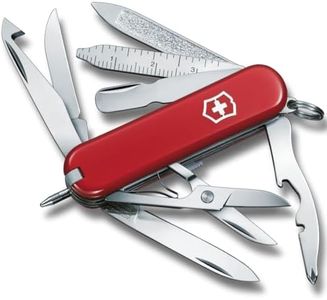 Victorinox Swiss Pocket Knife Mini Champ, Small, 18 Functions, Swiss Made, Multi Tool with Paper Knife, Bottle Opener, Crimper, Red