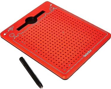 Beleduc 21091 - Il magico gioco magnetico, tavolo da disegno magnetico, da portare con sé, rosso, piccolo 175 x 215 x 12 mm, giochi, da 3 anni