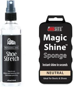 FOOTMATTERS Shoe Stretch Spray with Shoe Shine Sponge – Stretch Leather & Polish Shoes Quick on the Go