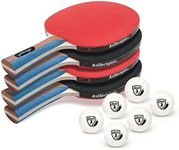 Killerspin Jetset Premium Set with 4 Ping Pong Paddles with Ping Pong Balls