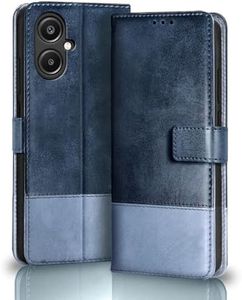 TheGiftKart Flip Back Cover Case for Samsung Galaxy M05 / A05 / F05 | Dual-Color Leather Finish | Inbuilt Stand & Pockets | Flip Back Cover for Samsung M05 / A05 / F05 (Blue with Sky)