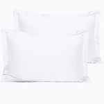 NTBAY 2 Pack 500 Thread Count 100% Egyptian Cotton Oxford Pillowcases, Super Soft and Breathable Euro Standard Pillow Cases | Hotel Quality Pillow Shams, 50x75 cm, White