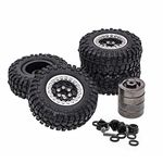 CODA RACING Aluminum 1.0 Beadlock Wheels Tires Set for AXIAL SCX24 Deadbolt C10 JLU Gladiator Deadbolt 1/24 RC Crawler Car