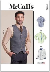 McCall's Men's Lined Vest, Bow Tie, Tie, and Shirts Sewing Pattern Kit, Design Code M8415, Sizes S-M-L