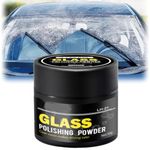 Glass Polishing Powder, 30g Glass Scratch Remover for Windscreen, Fine Aluminium Oxide, Car Window Screen Cleaner, Scratch Remover, Windshield Wash Polish, with Sponge (1)
