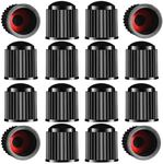 24pcs Tire Valve Stem Caps The Upgraded Version has a Sealing Ring for Car, Motorbike, Trucks, Bike, Bicycle （Black）