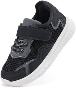 BMCiTYBM Baby Walking Shoes for Infant Boys Girls Lightweight Breathable Sneakers Non-Slip Casual Outdoor Indoor 18-24 Months Black Size 6 Toddler
