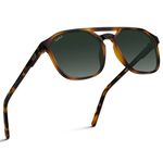 WearMe Pro Polarized Double-Bridge Large Rectangular Men's Sunglasses, Tortoise / Smoke Green Lens, One Size