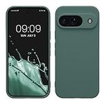 kwmobile Case Compatible with Google Pixel 9 Case - Protective Slim TPU Phone Cover - Soft Matte Finish - Blue Green