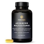 Inessa Multivitamin with CoQ10 100mg, Vitamin D3 2000 IU, K2 100mcg, B Complex, Vitamins A 800mcg, Folic Acid as 5-MTHF 400mcg, Zinc 20mg and Lutein