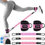 Ankle Resistance Bands with Cuffs, 3 Level Ankle Bands for Working Out, Resistance Bands for Legs and Butt, Glutes Workout Equipment for Kickbacks Hip Fitness Training, Exercise Bands for Women