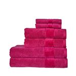 Christy Prism 6 Piece Towel Set in Very Berry 100% Turkish Cotton - Super Soft & Quick Dry - Machine Washable - 550GSM - 2 Bath, 2 Hand & 2 Face Towels