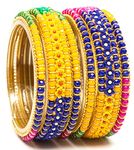 Swara Creations Traditional Multicolor Glass Bangles/Kada Set for Women & Girls (SN221)(6Pcs)