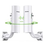 AdaLov CPE366 Gigabit Wireless Bridge, 5.8G Point to Point WiFi Bridge Outdoor with Bracket Mounts, 16dBi High-Gain Antenna Ethernet Bridge with 100/1000Mbps LAN Port Extend Internet up to 3KM, 2-Pack