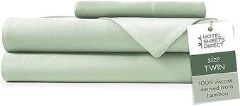 Hotel Sheets Direct 100% Viscose Derived from Bamboo Sheets Set Twin - Cooling Bed Sheets with 1 Pillowcase- Breathable, Moisture Wicking & Silky Soft Sheets Set- Light Green