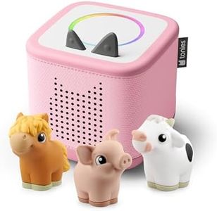 Toniebox 2 My First Farm Bundle for Kids 1+ with Soft and Squeezable Cow, Horse, and Pig - Cloud Pink