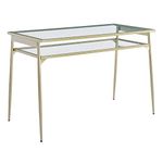 Walker Edison 48" Two Tier Glass and Metal Desk - Gold