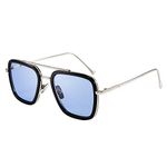 FEISEDY Retro Square Sunglasses Iron Man Tony Stark Sunglasses Trendy Downeyer Gradient Lens B2510