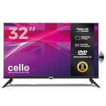 Cello C3226TZF Frameless 32 Inch HD Smart TV with DVD Powered by Tizen Operating System Cloud Gaming without Console - Bluetooth, HDMI, USB & Wi-Fi Connectivity Made in UK
