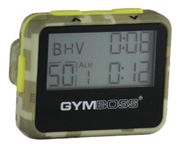 Gymboss Interval Timer and Stopwatch - GREEN CAMOUFLAGE/YELLOW SOFTCOAT