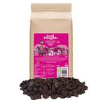 Food Thoughts Luxury 70% Dark Chocolate Chips (500g bag) | Fairly Traded | Fine Quality Cocoa Beans | Gluten Free, Nut Free, Dairy Free | Exquisite Chocolate Flavour | for Baking, Fondue, or Snacking