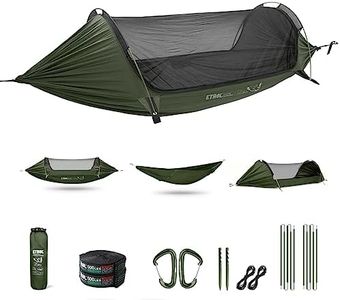 ETROL Hammock, Upgrade Double & Single Camping Hammock with Mosquito Net, Tree Straps, Hook, 3 in 1 Function Design Aluminium Parachute Portable Hammocks for Indoor, Outdoor, Hiking, Patio, Travel