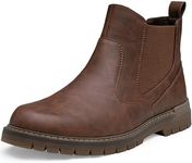 Jousen Mens Boots Retro Mens Casual Boots Chelsea Boots Mens Slip On Boots for Men(AMY8121A Brown 10.5)