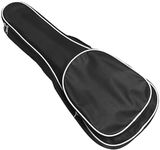 Musiin 26 Inch Ukulele Case Backpack Straps Gig Bag Case Storage For Travel Performance Concert Show (Black with White Edge)