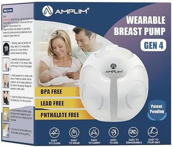 Amplim Wearable Manual Suction Breast Pump, Breast Milk Collector | Hands-Free Portable Silicone Breastmilk Collector for Nursing Mom, Newborns, Infants | BPA, Lead, Phthalate Free | 4 oz (White)