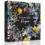 Recipe Binder with Plastic Sleeves, Full Page Cards and Dividers, Recipe Binder 8.5x11 3 Ring, Blank Recipe Book Binder to Write in Your Own Recipes (Blossom)