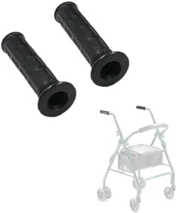 Rollator walker crutch handle replacement, wheelchair handle, transport chair handle. Universal replacement, ergonomic design, non-slip textured surface for ultimate comfort (includes 2 handles)