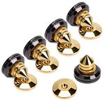 4 PCS Golden Speaker Spikes Subwoofer CD Audio Amplifier Turntable Isolation Stand Feet Cone Base Pads Stick-on Shockproof Mat with 3M Double-Sided Adhesive