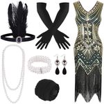 FEPITO 1920s Flapper Dresses for Wo