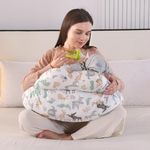 YOHEER Nursing Pillow for Breastfeeding,Plus Size Baby Feeding Pillows with Removable Washable Cotton Slipcover, Adjustable Waist Strap,More Support for Mom and Baby