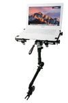 Laptop Vehicle Mount – CTA Premium Drill-Free Laptop Mount with Telescoping Height-Adjustable Arm Segments and 360-Degree Rotation – Compatible with Any Laptop 10.125-14.875" in Width (AUT-MFVM)